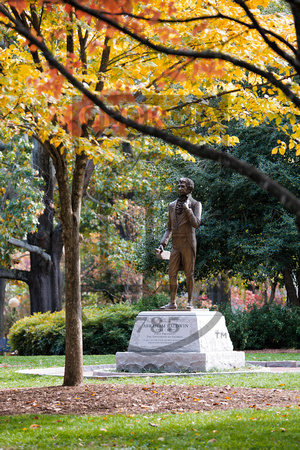 Abraham Baldwin Statue in the Fall